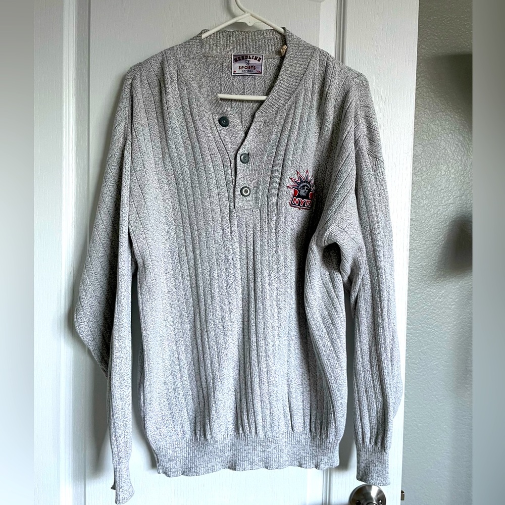 New York Rangers Gray Pull Over Sweater